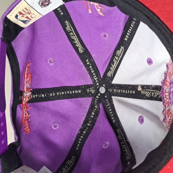 Mitchell & Ness Toronto Raptors Adjustable Hat Embroidered DJ Carton #3 Purple - Picture 7 of 9